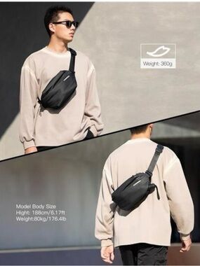 Inateck Sling Bag, Crossbody Bag for Men and Women, Water-resistant Shoulder Bag